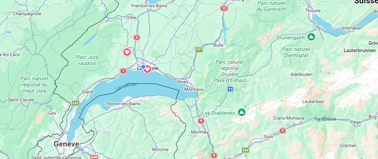 Zone d'intervention AllezHop - Lausanne, Vaud, Suisse Romande